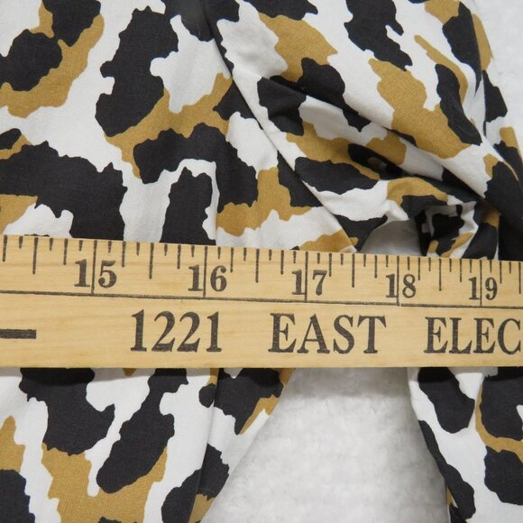 J Crew Dress Womens 4 Leopard Belted Long Sleeve Button Front Cotton A5328 - Picture 9 of 13
